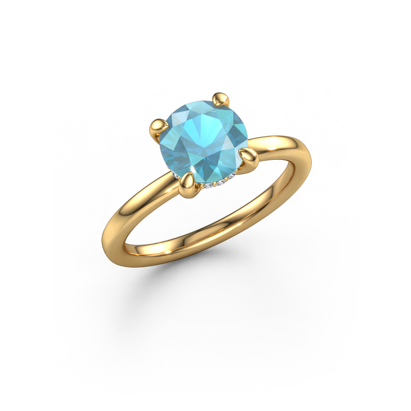 Bild von Verlobungsring Simone RND 2 585 Gold Blau Topas 7.3 mm