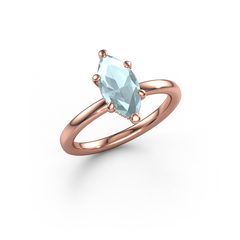 Bild von Verlobungsring Simone MRQ 2 585 Roségold Aquamarin 11x5.5 mm