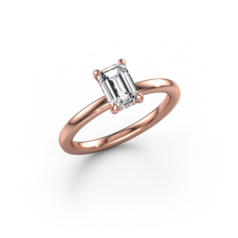 Image of Engagement ring Simone EME 2 585 rose gold Lab-grown diamond 0.95 crt
