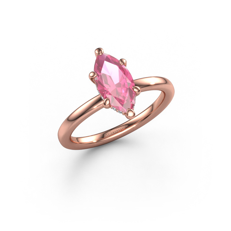 Image de Bague de fiançailles Simone MRQ 2 585 or rose Saphir rose 11x5.5 mm