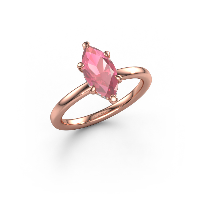 Image of Engagement ring Simone MRQ 2 585 rose gold Tourmaline pink 11x5.5 mm