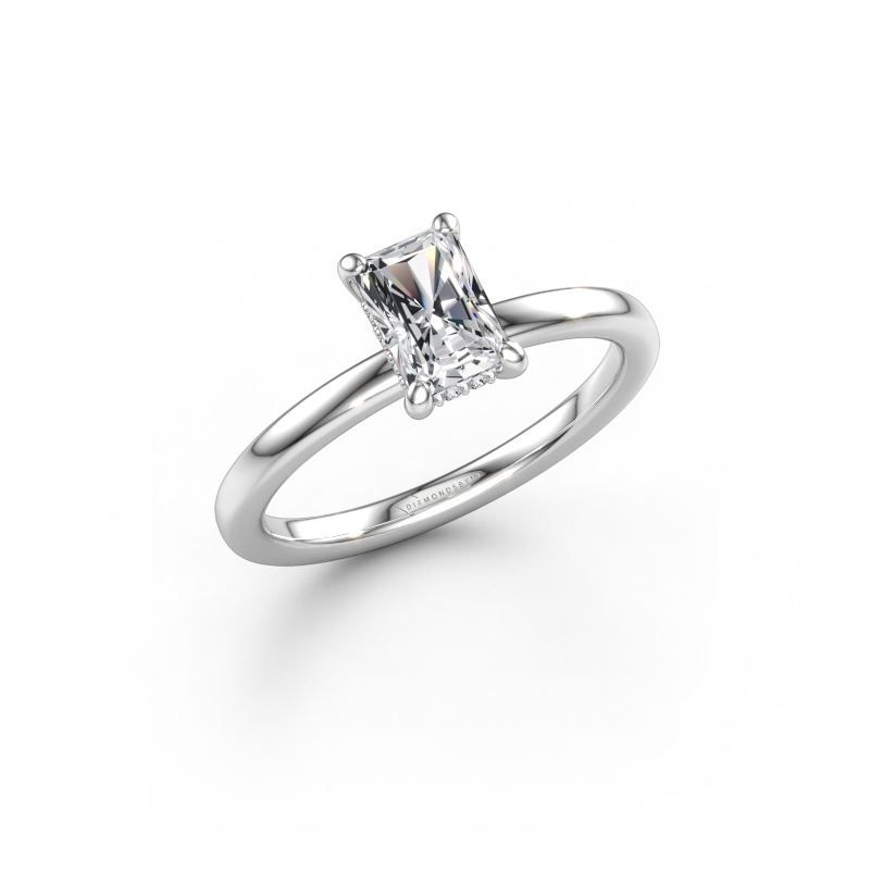 Immagine di Anello di fidanzamento Simone RAD 2 585 oro bianco Diamante lab grown 0.80 crt