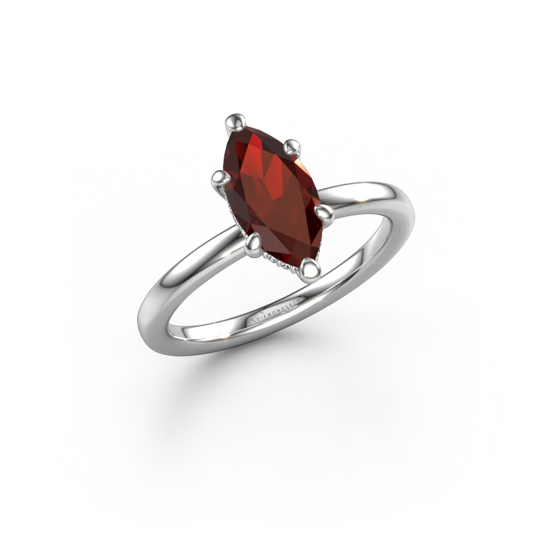 Image of Engagement ring Simone MRQ 2 950 platinum Garnet 11x5.5 mm