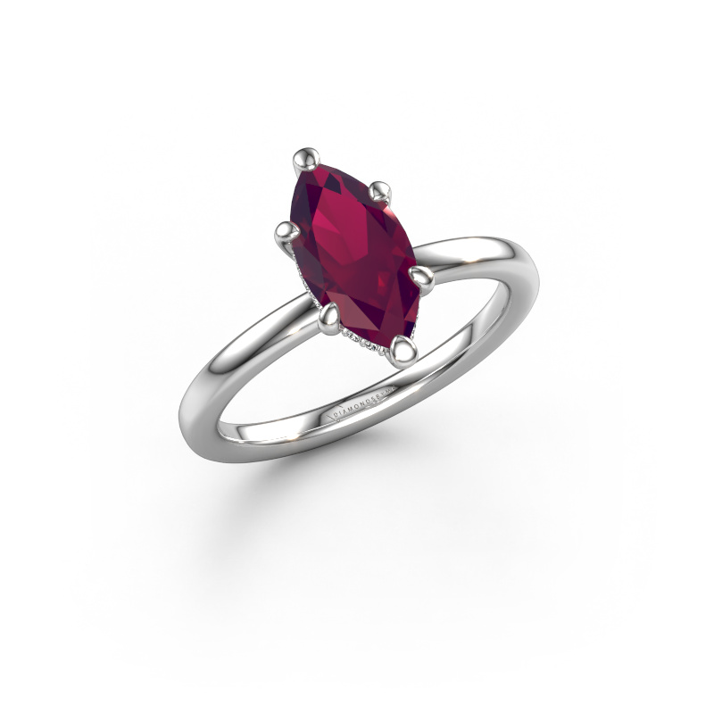 Image of Engagement ring Simone MRQ 2 950 platinum Rhodolite 11x5.5 mm