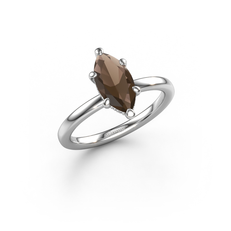 Image of Engagement ring Simone MRQ 2 950 platinum Smokey quartz 11x5.5 mm