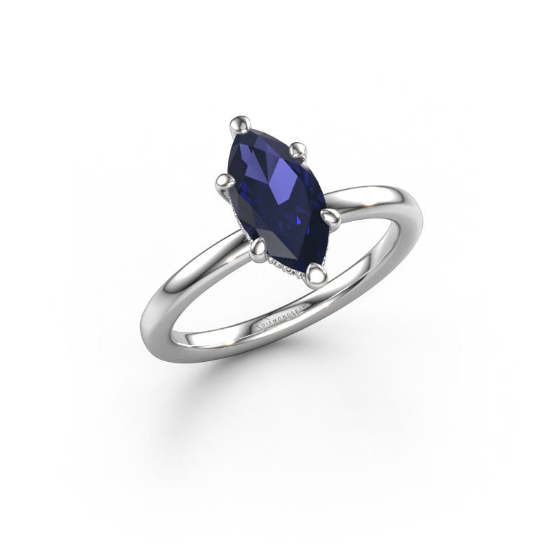 Image of Engagement ring Simone MRQ 2 585 white gold Sapphire 11x5.5 mm