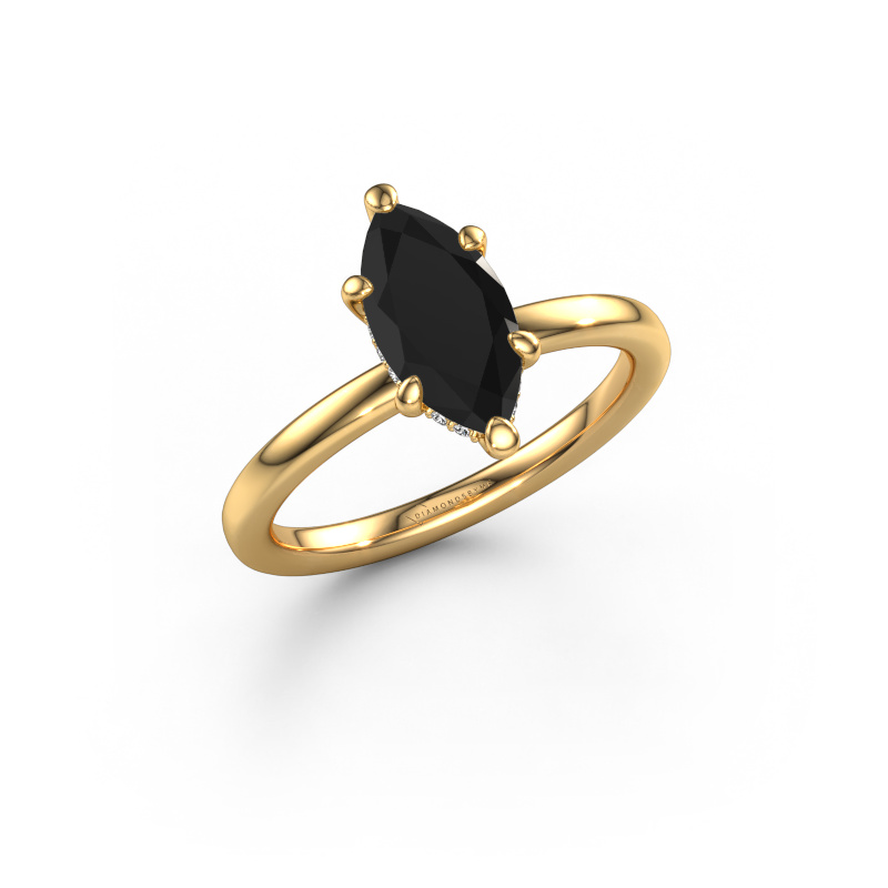 Image de Bague de fiançailles Simone MRQ 2 585 or jaune Diamant noir 1.556 crt