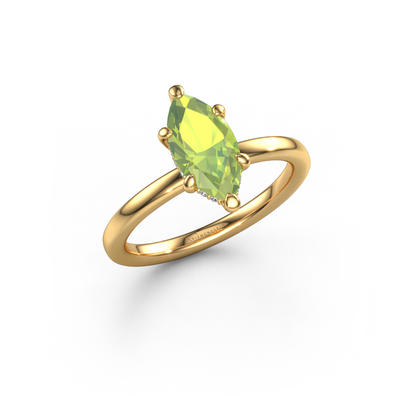 Image of Engagement ring Simone MRQ 2 585 gold Peridot 11x5.5 mm