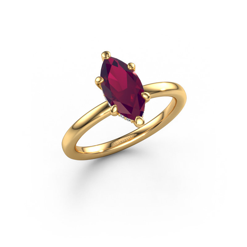 Image de Bague de fiançailles Simone MRQ 2 585 or jaune Rhodolite 11x5.5 mm