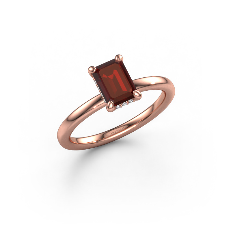 Image of Engagement ring Simone EME 2 585 rose gold Garnet 7x5 mm
