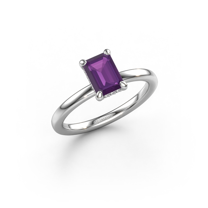 Image of Engagement ring Simone EME 2 585 white gold Amethyst 7x5 mm