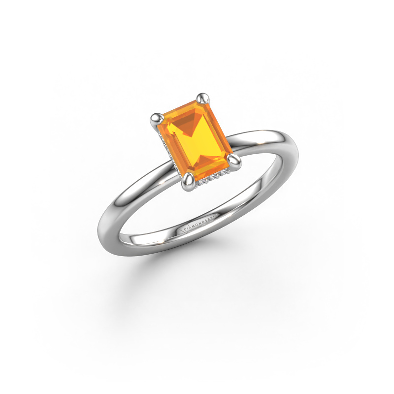 Image of Engagement ring Simone EME 2 950 platinum Citrin 7x5 mm