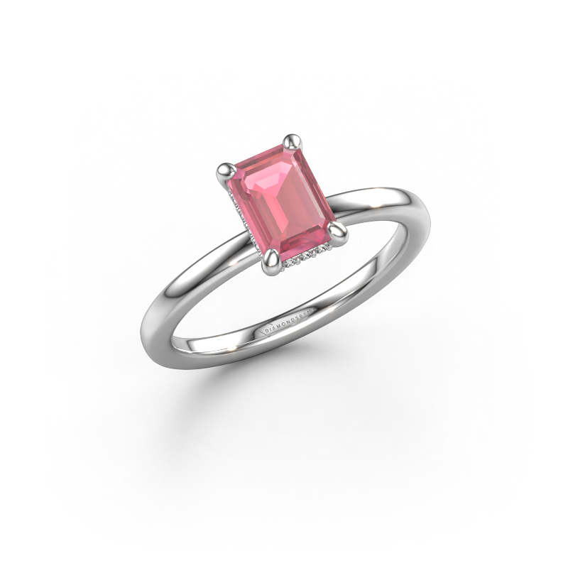 Image of Engagement ring Simone EME 2 950 platinum Tourmaline pink 7x5 mm