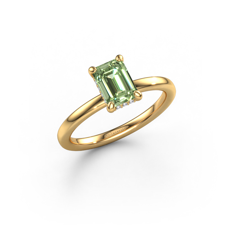 Image of Engagement ring Simone EME 2 585 gold Green lab grown diamond 7x5 mm