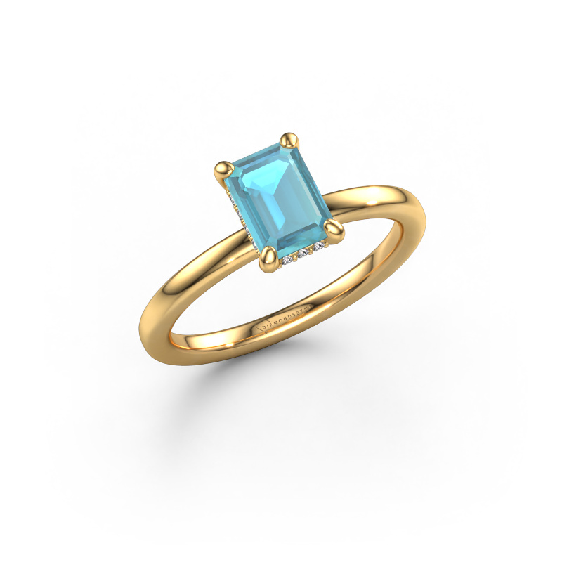 Image of Engagement ring Simone EME 2 585 gold Blue topaz 7x5 mm