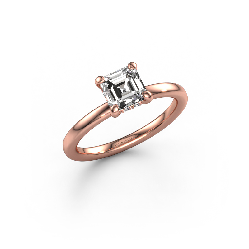 Image of Engagement ring Simone ASC 2 585 rose gold Lab grown diamond 1.054 crt