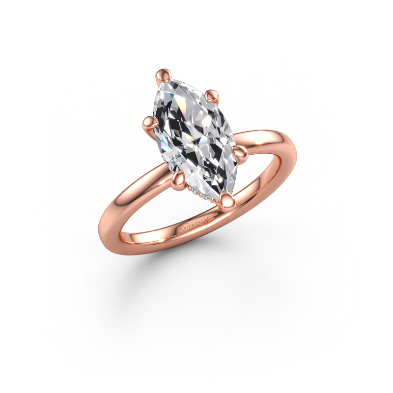 Image of Engagement ring Simone MRQ 2 585 rose gold Lab-grown diamond 2.07 crt