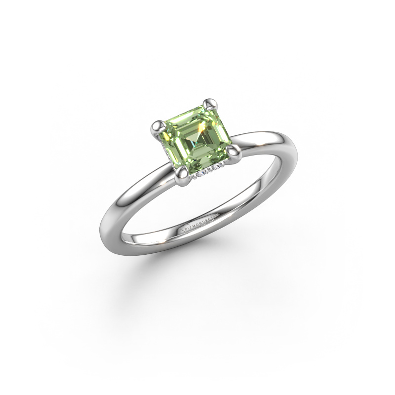 Bild von Verlobungsring Simone ASC 2 950 Platin Grüner Labor-Diamant 5.5 mm