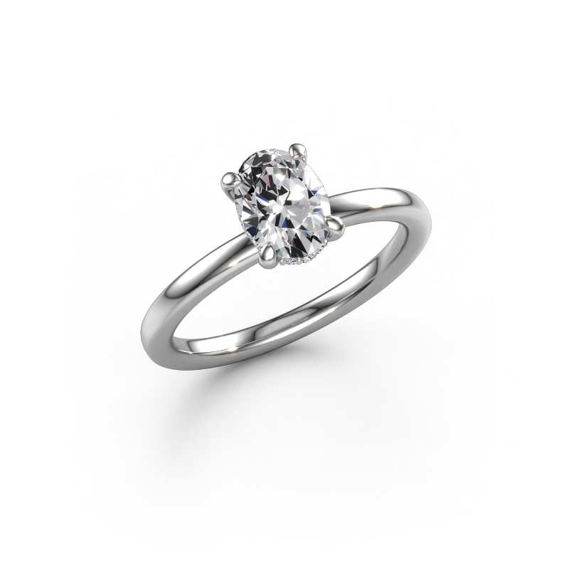Image of Engagement ring Simone OVL 2 585 white gold Lab-grown diamond 0.86 crt