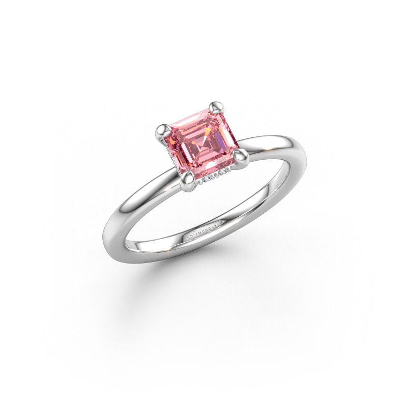 Immagine di Anello di fidanzamento Simone ASC 2 950 platino Diamante lab grown rosa 5.5 mm