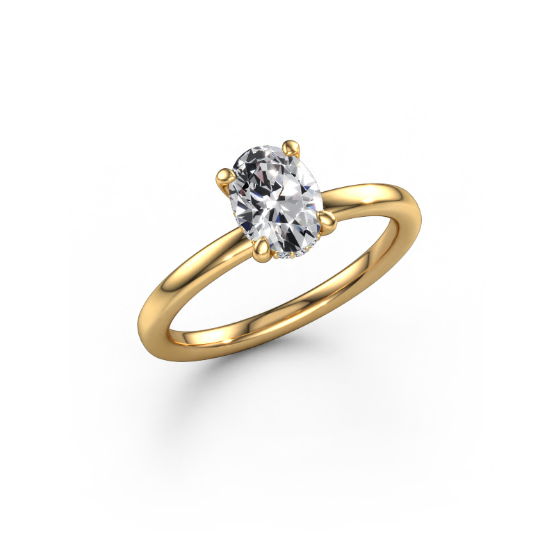 Image de Bague de fiançailles Simone OVL 2 585 or jaune Diamant synthétique 0.86 crt