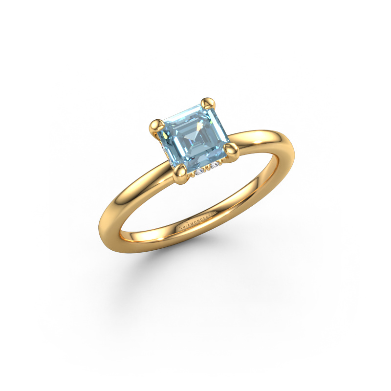 Image of Engagement ring Simone ASC 2 585 gold Blue lab grown diamond 5.5 mm