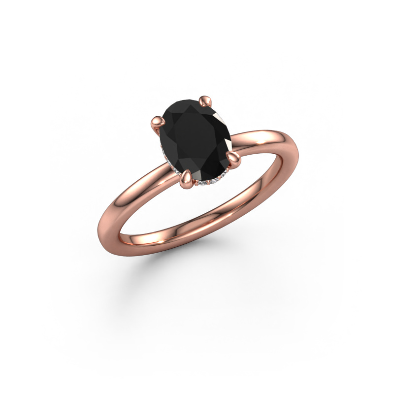 Bild von Verlobungsring Simone OVL 2 585 Roségold Schwarz Diamant 1.47 crt