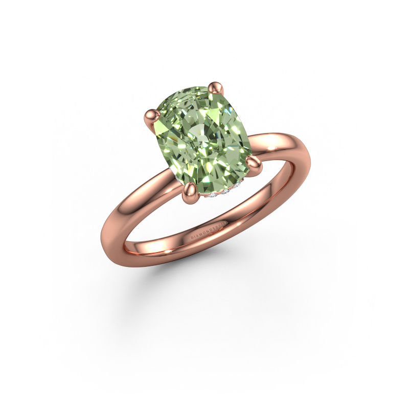 Afbeelding van Verlovingsring Simone CSH 2 585 Rosé goud Groene lab grown diamant 9.7x7.2 mm