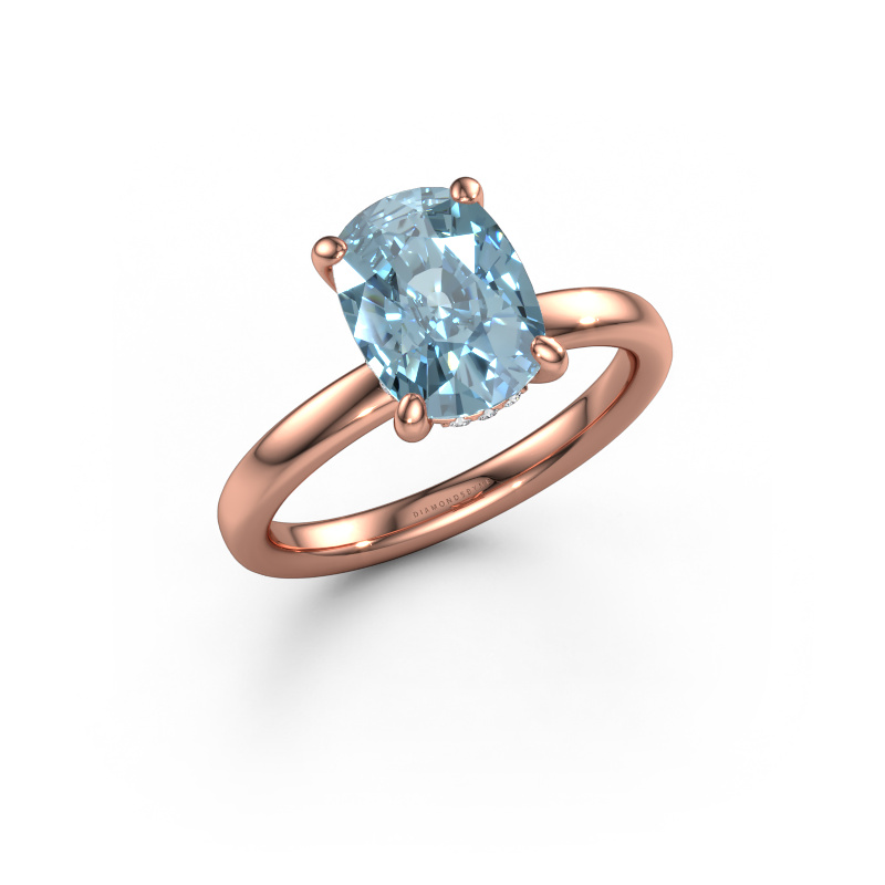 Afbeelding van Verlovingsring Simone CSH 2 585 Rosé goud Blauwe lab grown diamant 9.7x7.2 mm