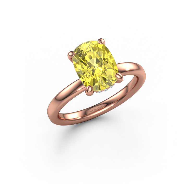 Image of Engagement ring Simone CSH 2 585 rose gold Yellow lab grown diamond 9.7x7.2 mm