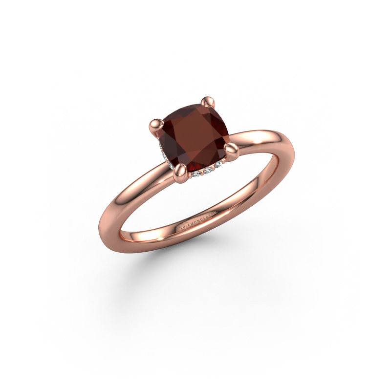 Image of Engagement ring Simone CUS 2 585 rose gold Garnet 6 mm