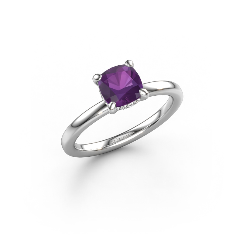 Image of Engagement ring Simone CUS 2 585 white gold Amethyst 6 mm