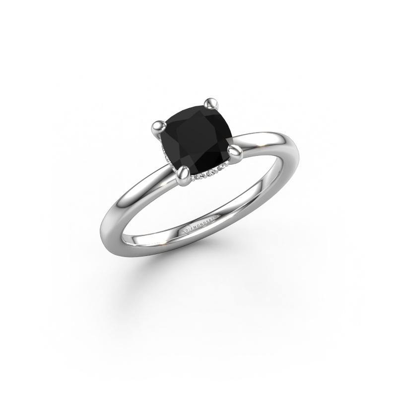 Image of Engagement ring Simone CUS 2 585 white gold Black diamond 1.56 crt