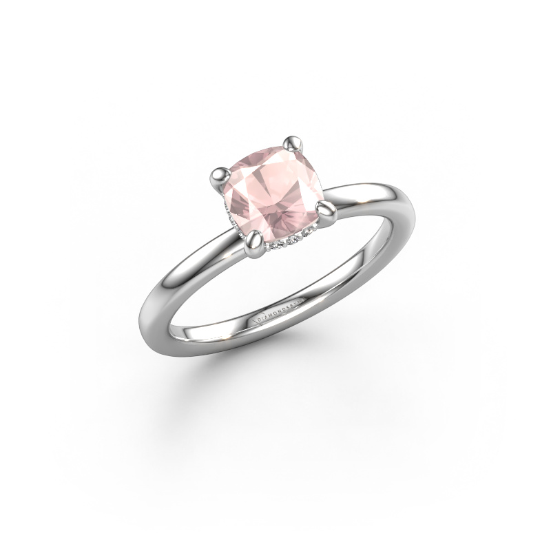 Image of Engagement ring Simone CUS 2 950 platinum Morganite champagne 6 mm