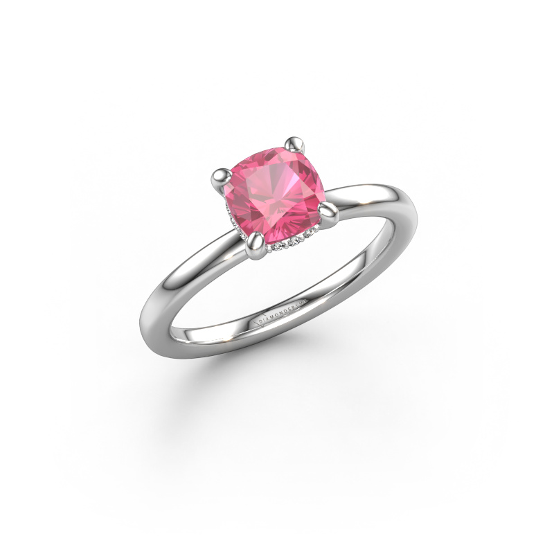Image de Bague de fiançailles Simone CUS 2 950 platine Saphir rose 6 mm