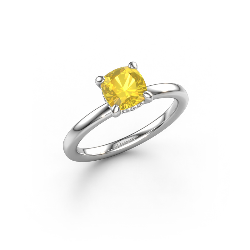 Image of Engagement ring Simone CUS 2 950 platinum Yellow sapphire 6 mm