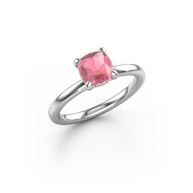 Image of Engagement ring Simone CUS 2 585 white gold Tourmaline pink 6 mm