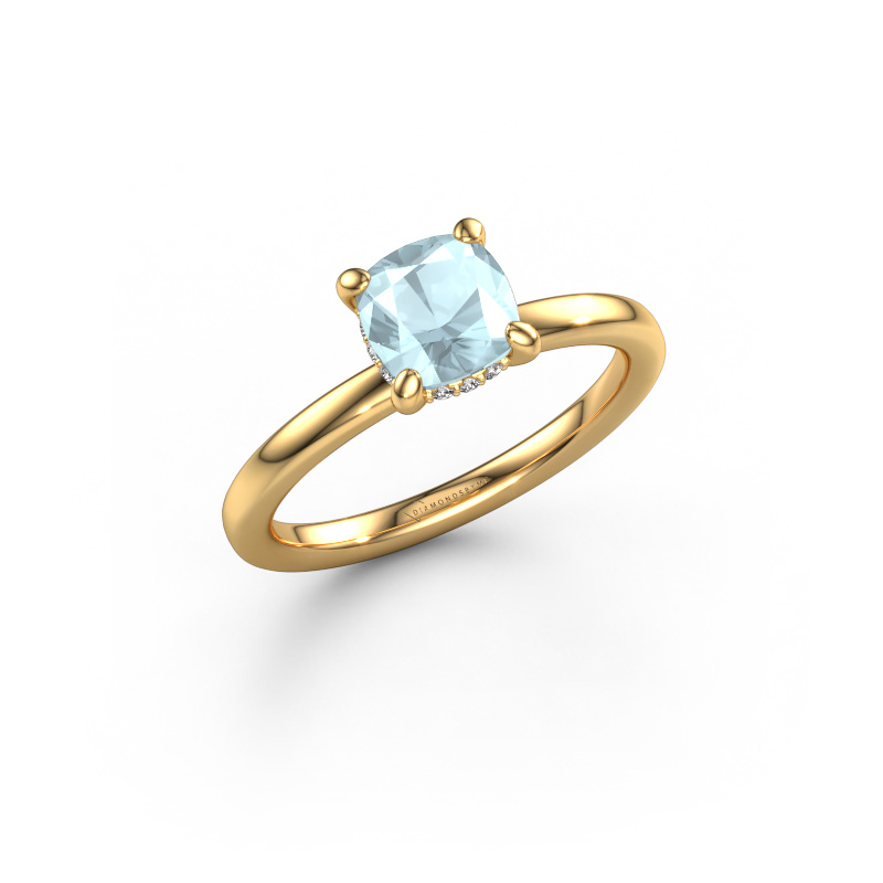 Image of Engagement ring Simone CUS 2 585 gold Aquamarine 6 mm