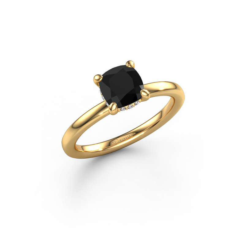 Image de Bague de fiançailles Simone CUS 2 585 or jaune Diamant noir 1.56 crt