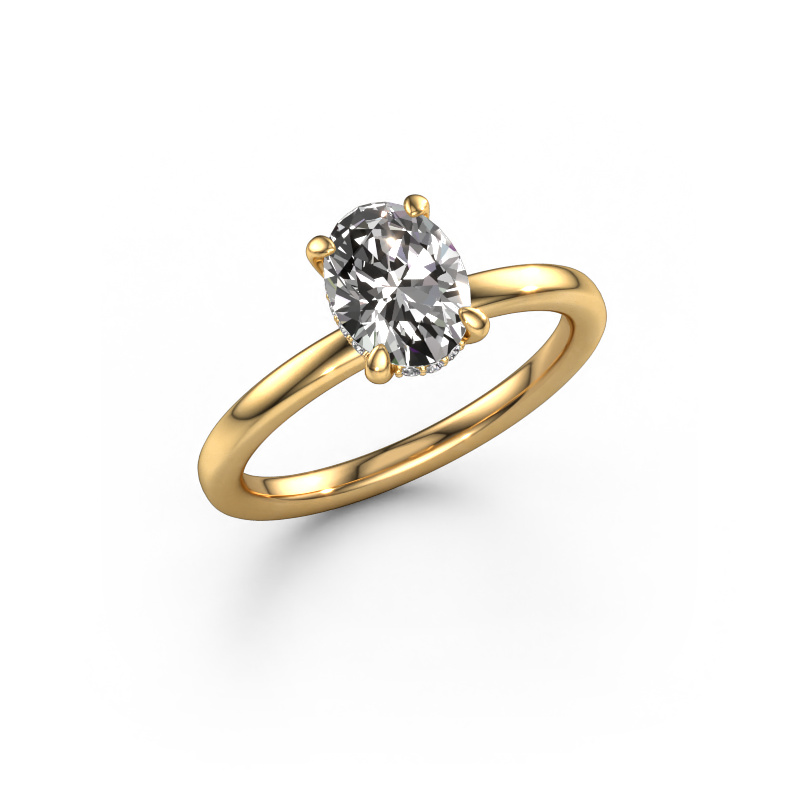 Image of Engagement ring Simone OVL 2 585 gold Lab grown diamond 1.17 crt