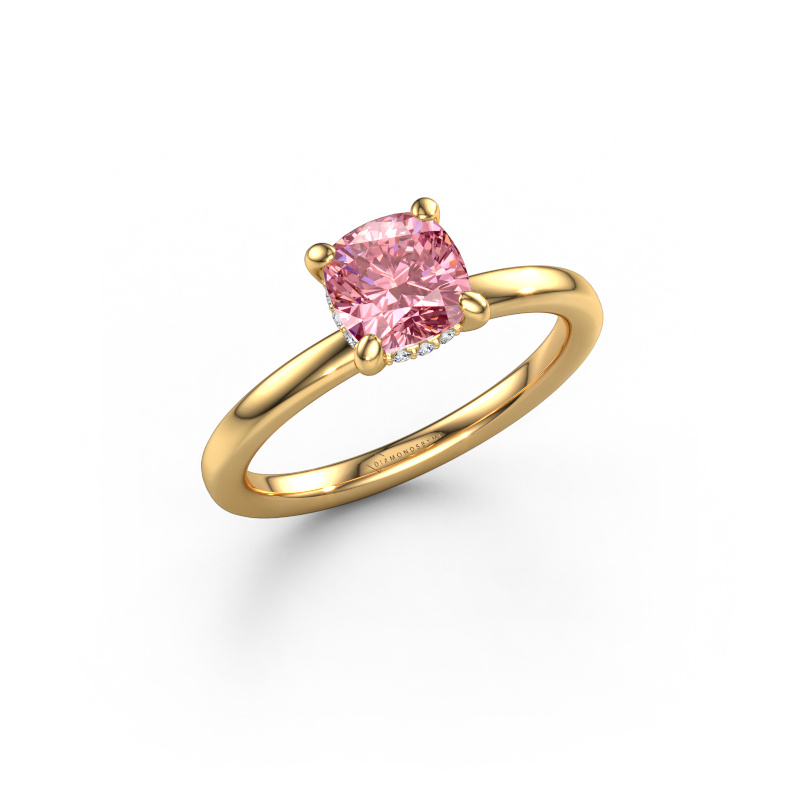 Image of Engagement ring Simone CUS 2 585 gold Pink lab grown diamond 6 mm