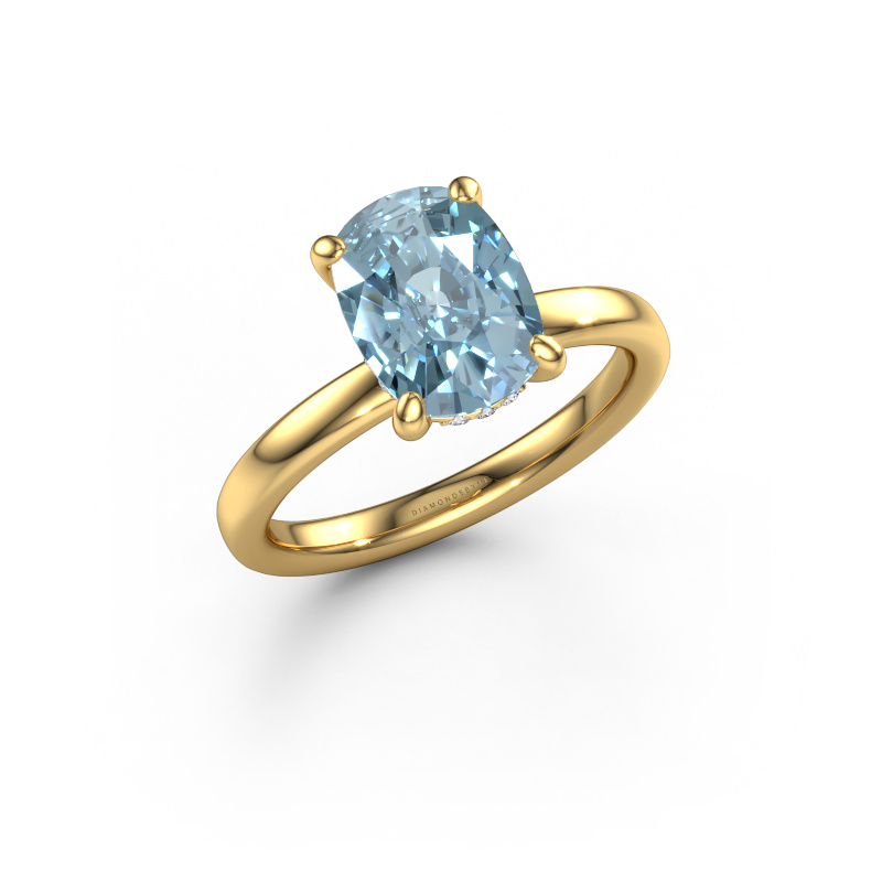 Image of Engagement ring Simone CSH 2 585 gold Blue lab grown diamond 9.7x7.2 mm