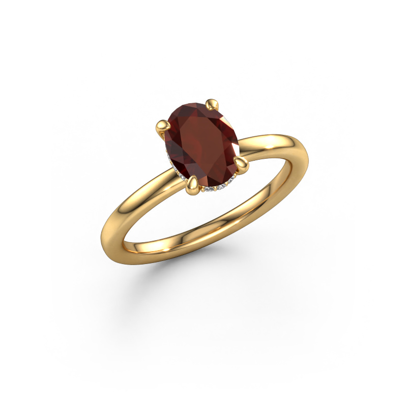 Bild von Verlobungsring Simone OVL 2 585 Gold Granat 8x6 mm