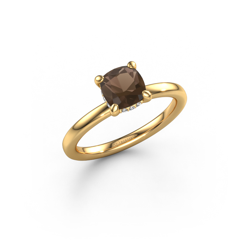 Image of Engagement ring Simone CUS 2 585 gold Smokey quartz 6 mm