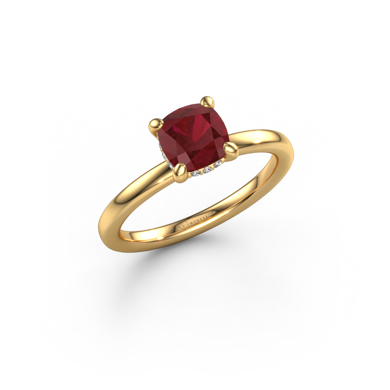 Image of Engagement ring Simone CUS 2 585 gold Ruby 6 mm