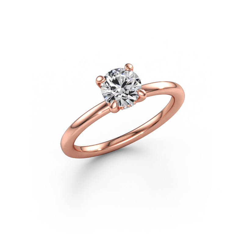 Immagine di Anello di fidanzamento Simone RND 2 585 oro rosa Diamante 0.732 crt