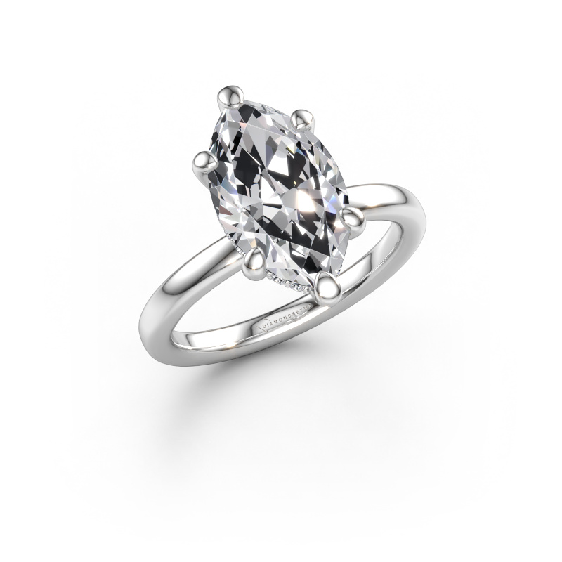 Image of Engagement ring Simone MRQ 2 585 white gold Lab-grown diamond 3.107 crt