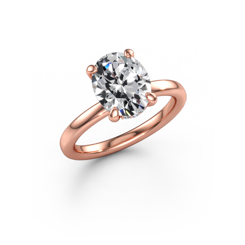 Immagine di Anello di fidanzamento Simone OVL 2 585 oro rosa Diamante lab grown 2.794 crt