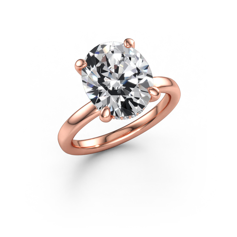 Immagine di Anello di fidanzamento Simone OVL 2 585 oro rosa Diamante lab grown 5.184 crt