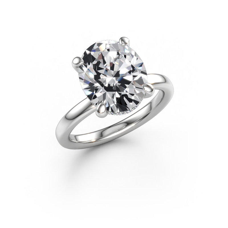 Immagine di Anello di fidanzamento Simone OVL 2 585 oro bianco Diamante lab grown 5.184 crt